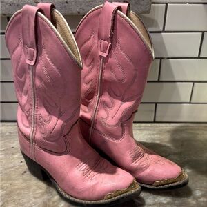 Old west girls western pink cowboy boots size 10.5
